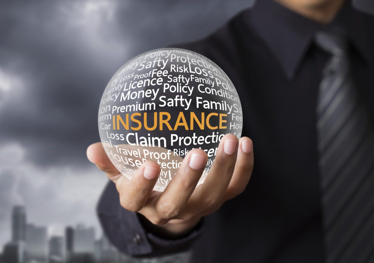 Insurance wording in glowing crystal ball