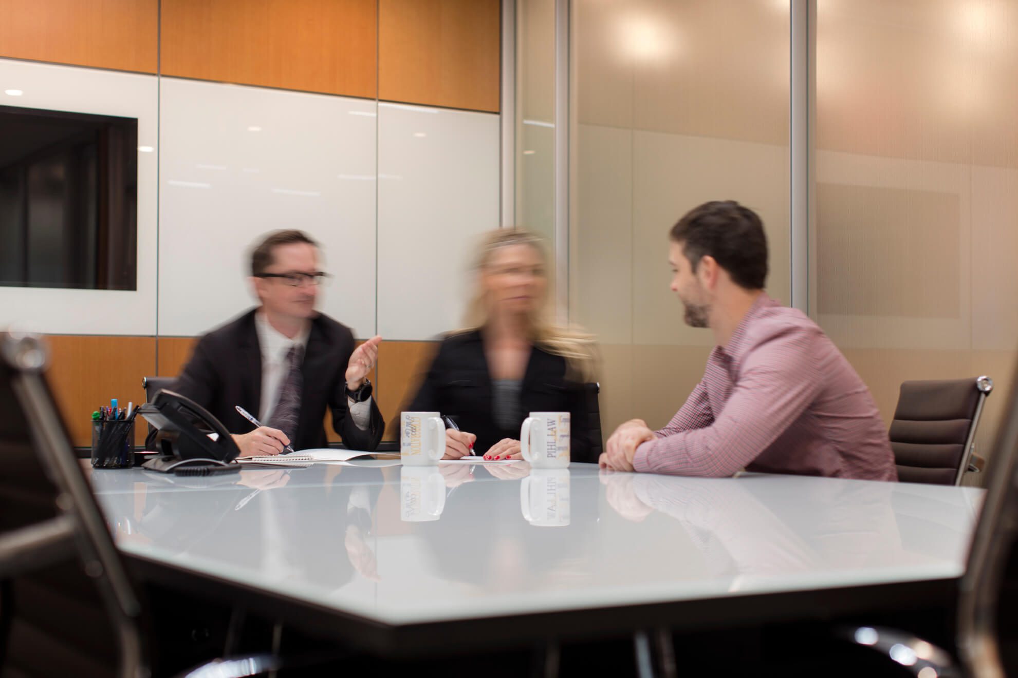 Pihl Law Boardroom Talk between Andrew Prior and colleagues