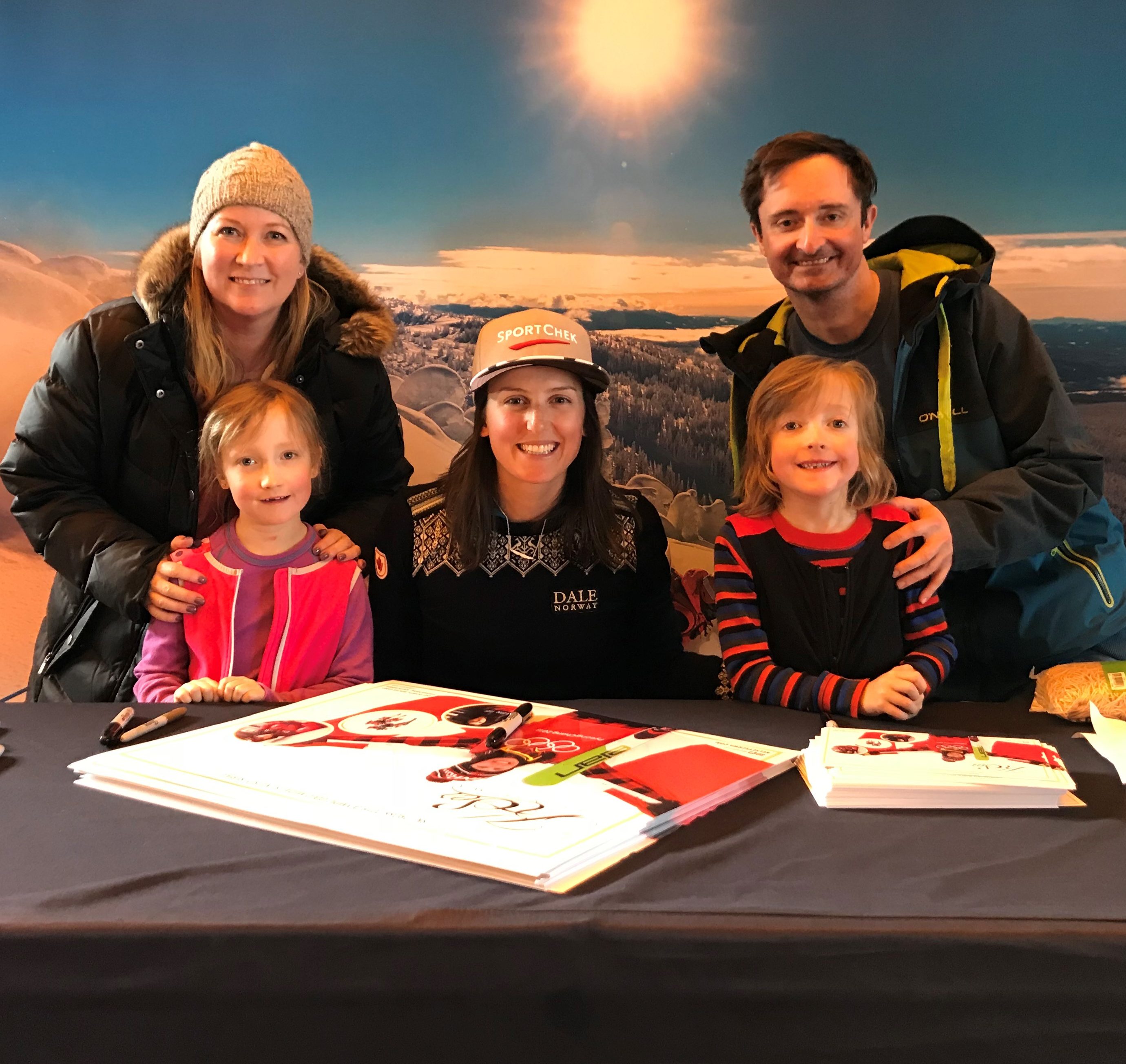 Andrew and Lesley Family Photo with Two Children and Rotary Woman