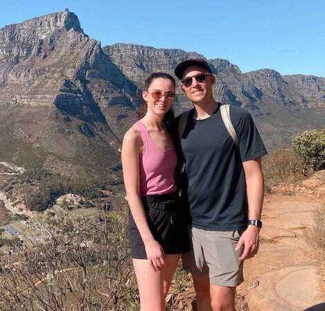 emily bowen and her partner hiking